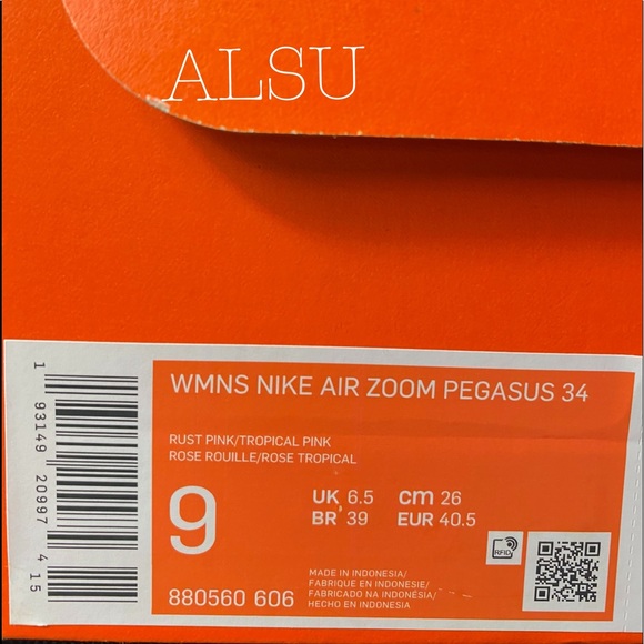 Nike Air Zion Pegasus 34 Rust Pink W AUTHENTIC - Picture 8 of 8